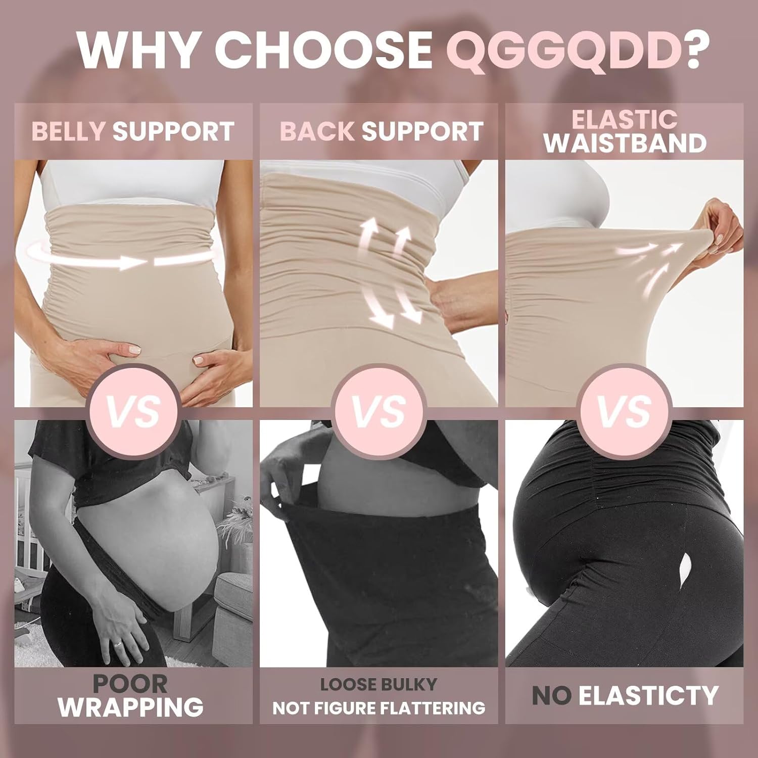Thumbnail 3 de QGGQDD Maternity Biker Shorts Over Belly High Waisted for Pregnancy Yoga Workouts