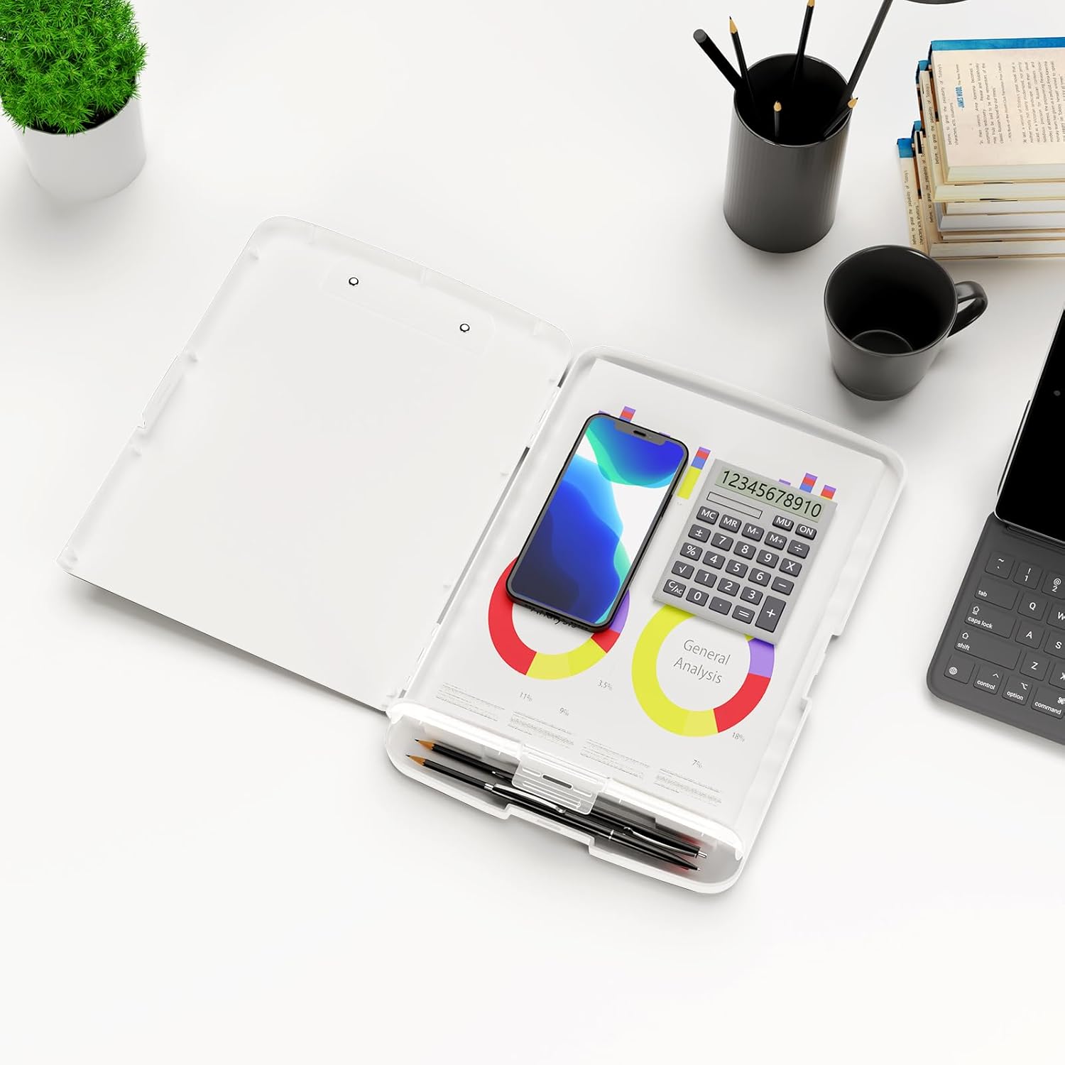 Thumbnail 5 de Hnogri Hongri Clipboard with Storage & Pen Holder (8.5 x 11, foil-side opening) – lightweight nursing-style clip board