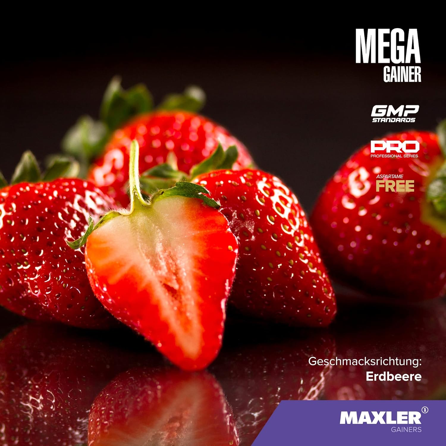 Thumbnail 2 de Maxler Mega Gainer Fraise – gain de poids en poudre (1000 g), protéines + glucides
