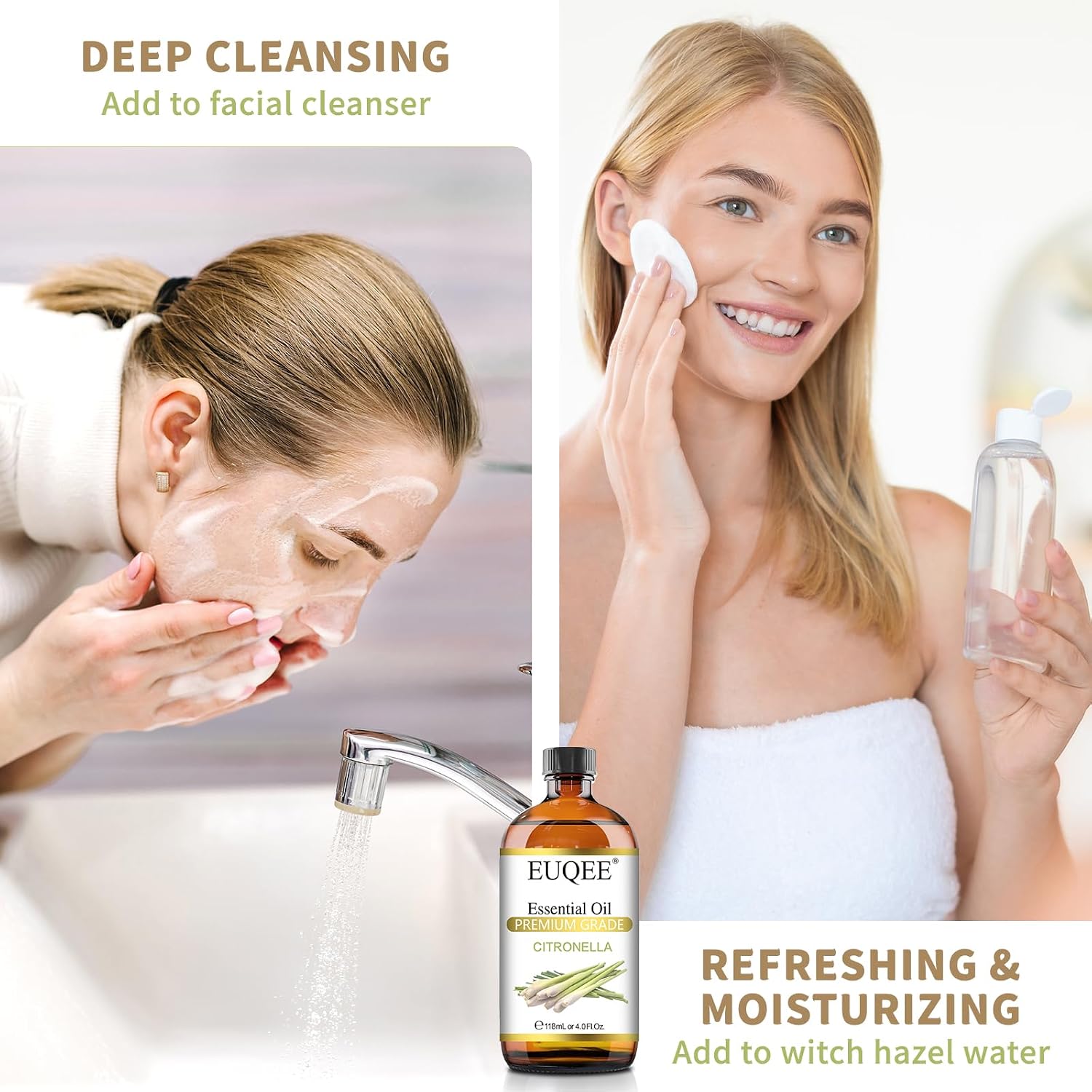 Detalle de EUQEE Citronella Essential Oil 4 fl oz