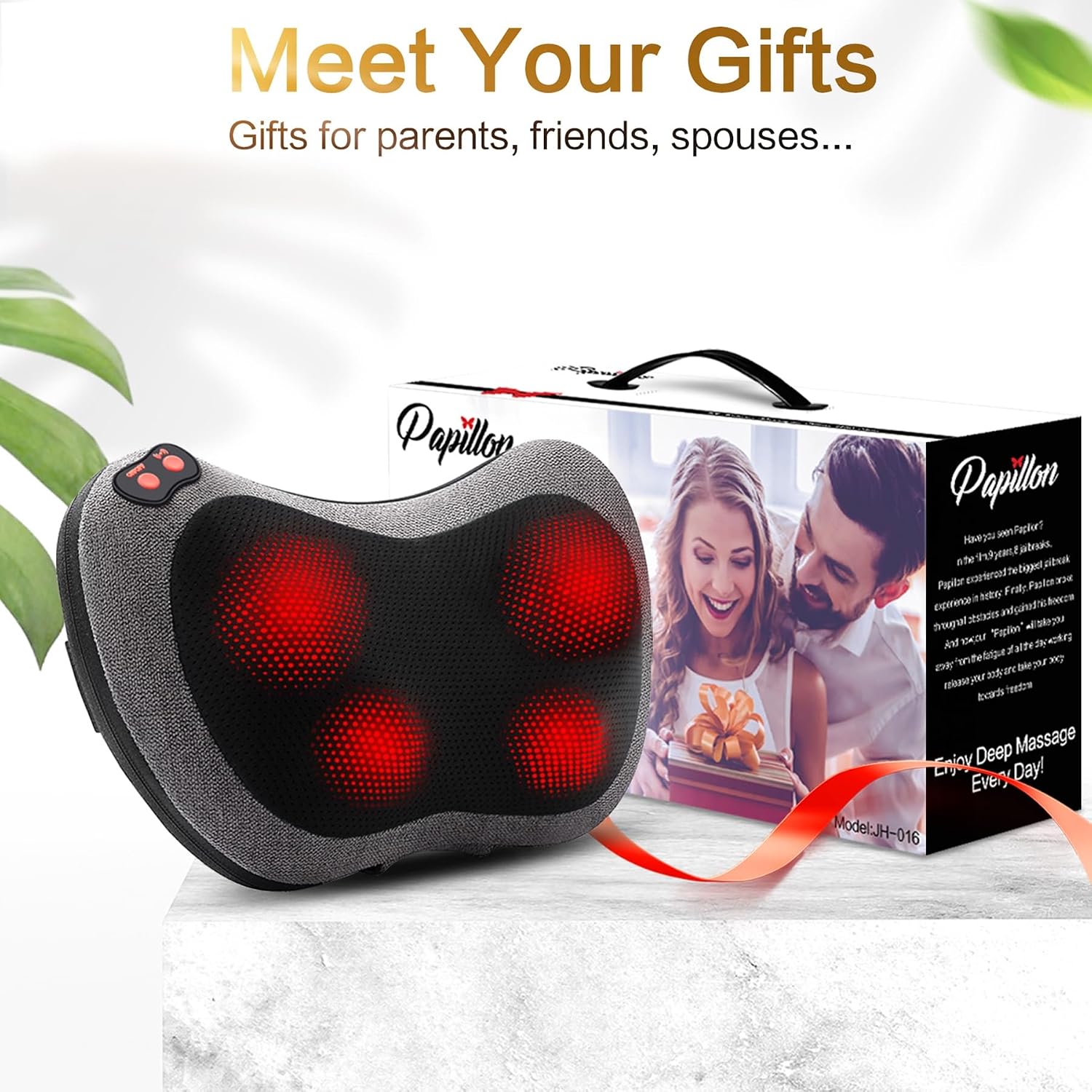 Thumbnail 6 de Papillon JH-016 Shiatsu Back Massager with Heat, 3 Speeds and Dual Adapters