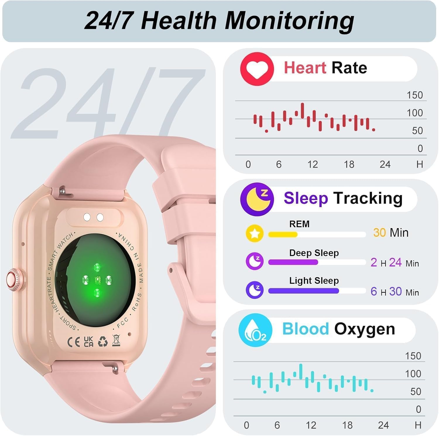 Thumbnail 2 de Montre Connectée Homme/Femme 1.96'' – Bracelet Avec Appel Bluetooth, IP68, Suivi Santé et 100+ Sports