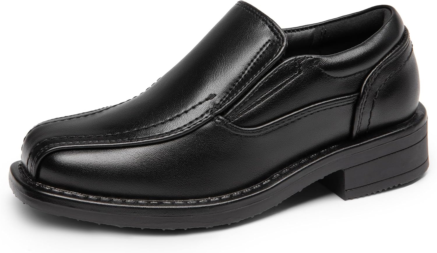 Detalle de Bruno Marc Boys’ Slip-On Dress Loafers with Square Toe and TPR Outsole