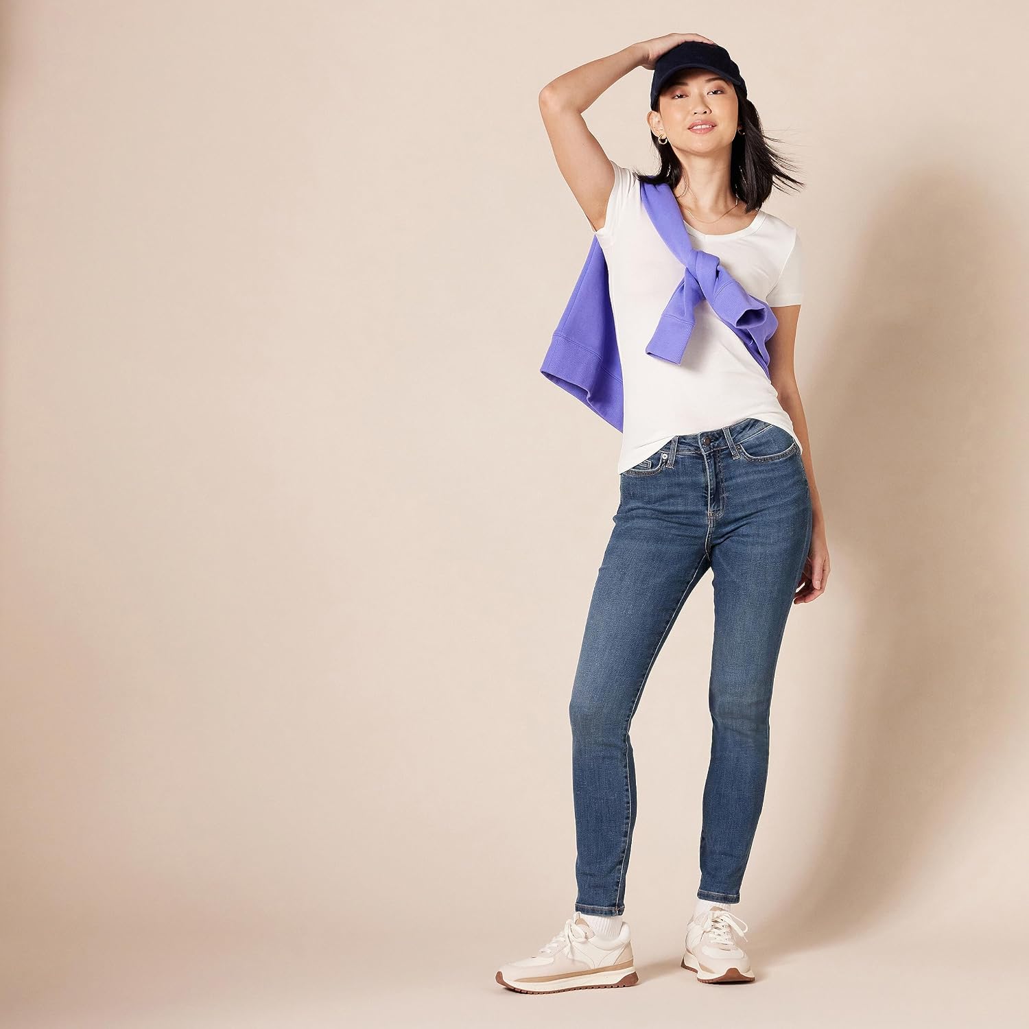 Detalle de Amazon Essentials Femme Jean Skinny Taille Haute – Couleurs abandonnées