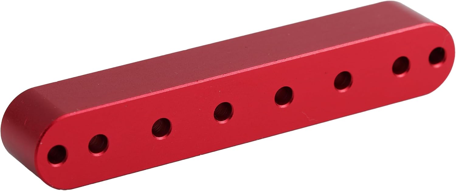 Detalle de Guyker FB-06 Aluminum 6-String Ferrule Block for Through-Body Guitars, Red