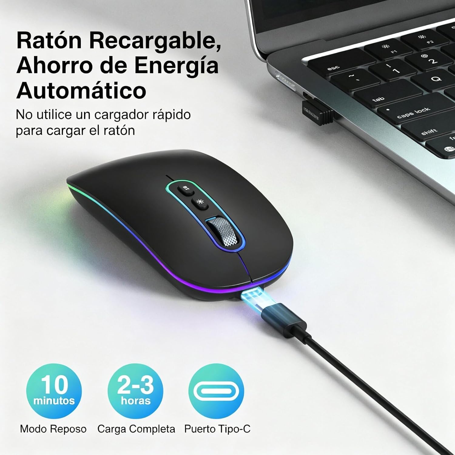 Detalle de cimetech Raton inalámbrico recargable 480 mAh