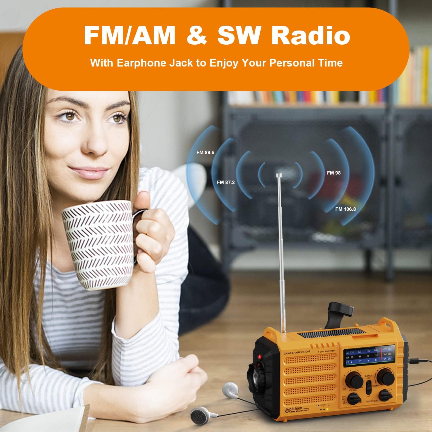 Thumbnail 5 de Mesqool Wind Up Radio 5000 mAh portable radio