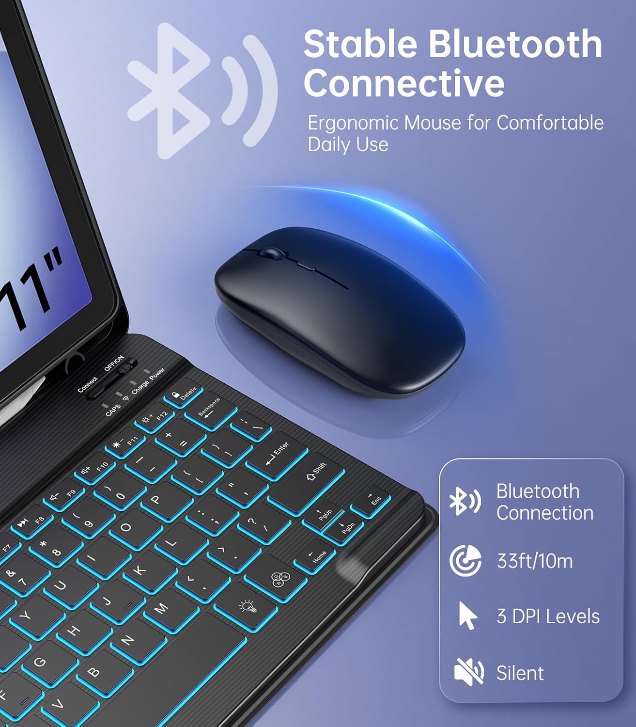 Detalle de MoKo Keyboard Case for Galaxy Tab A11+/A9+ 11-inch