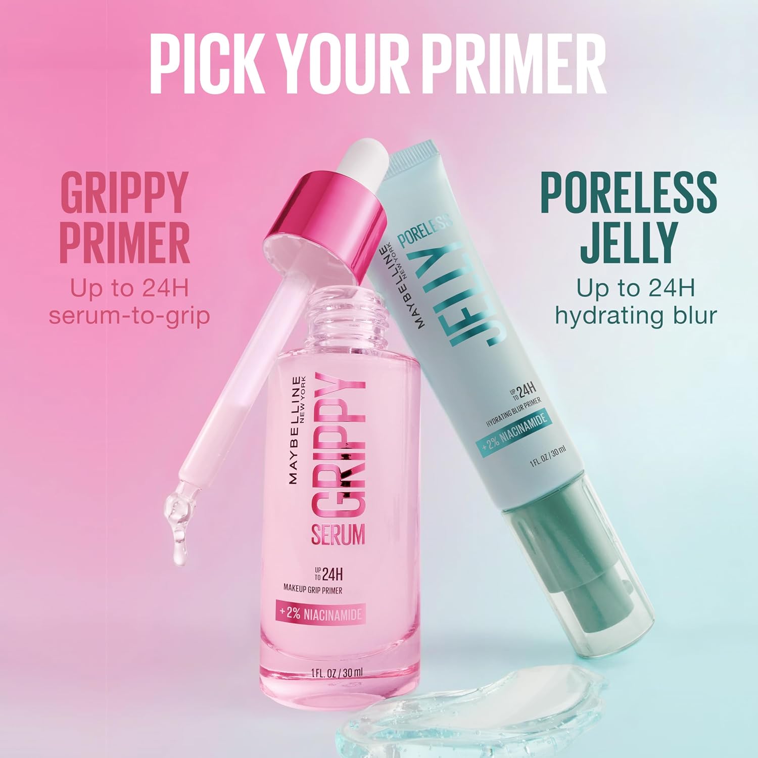 Thumbnail 6 de Maybelline New York Grippy Serum Primer mit Niacinamid – serum-to-grip Make-up Primer für bis zu 24 Stunden Halt (30 ml)