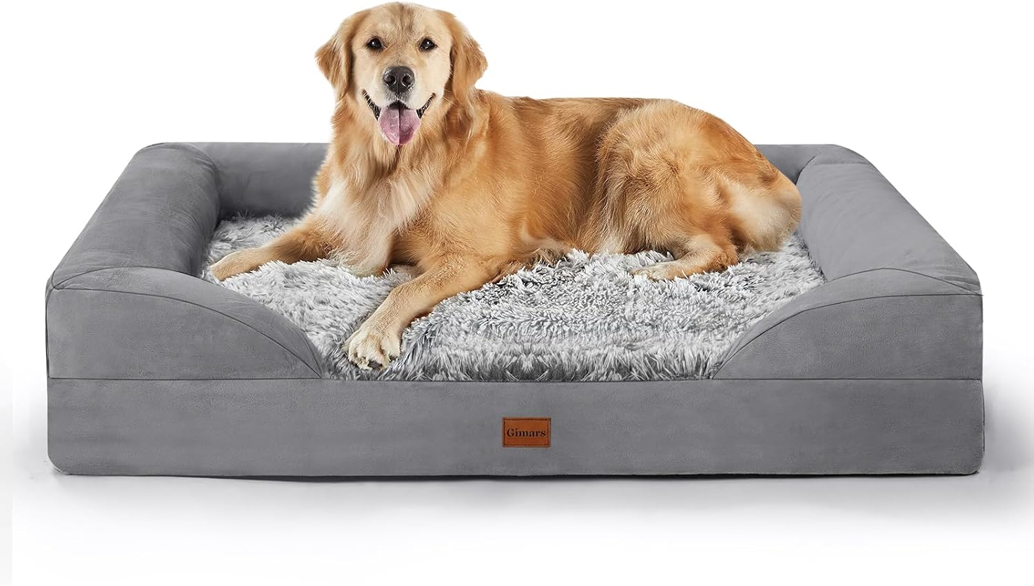 Gimars 9,5 cm XL Cuccia Cane Interno Otopedica in Memory Foam 28D Divano con Fodera Impermeabile per Cani di Taglia Grande
