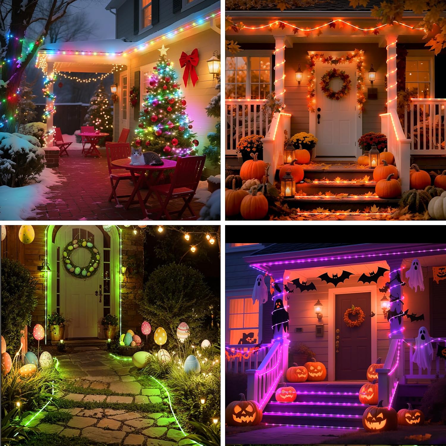 Thumbnail 5 de Soiarllt 149 40 ft RGB Rope Lights, 120 LEDs, 24 Colours, Remote
