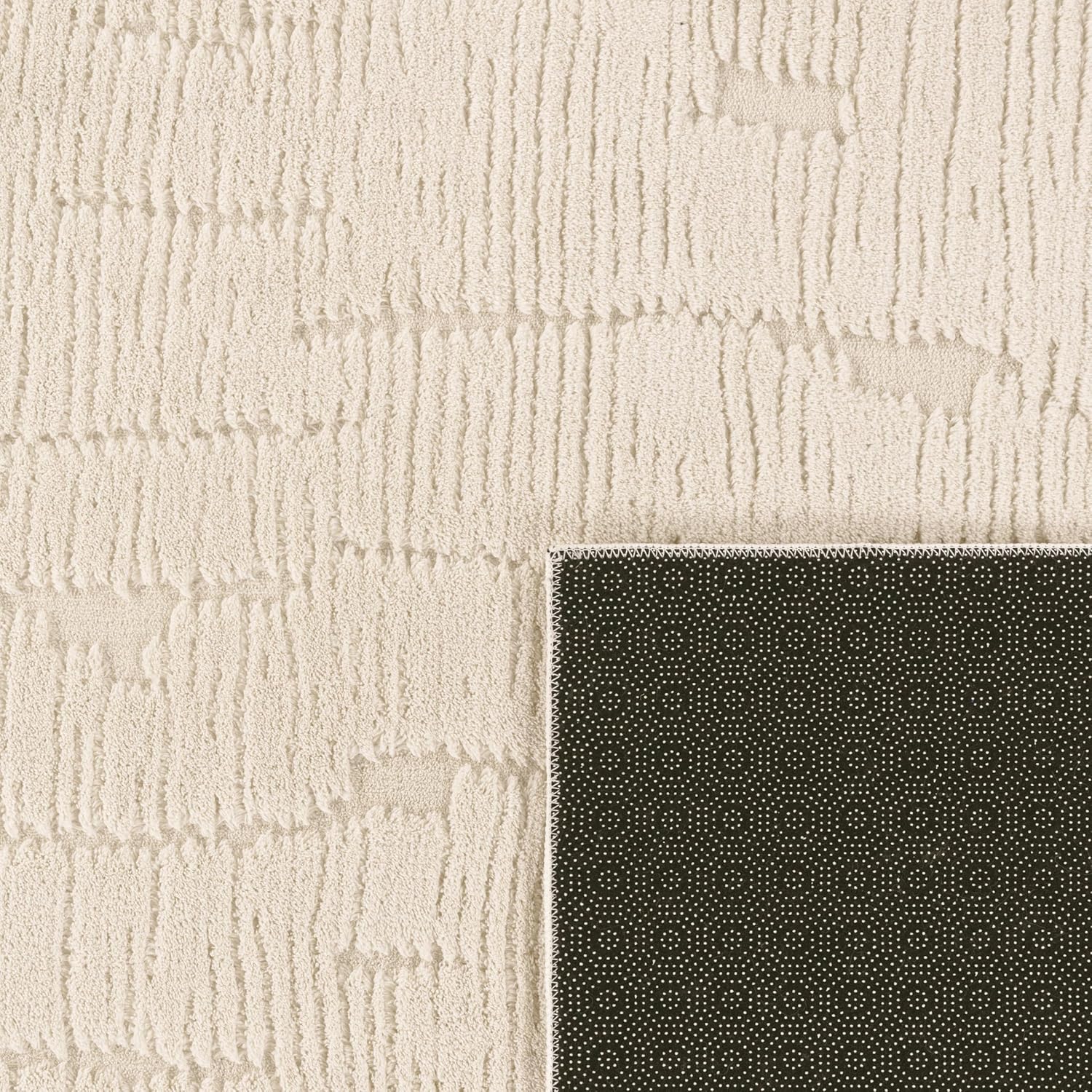 Thumbnail 4 de Paco Home tapis de salon moderne à poils courts effet 3D haut-bas, crème beige (12 mm)