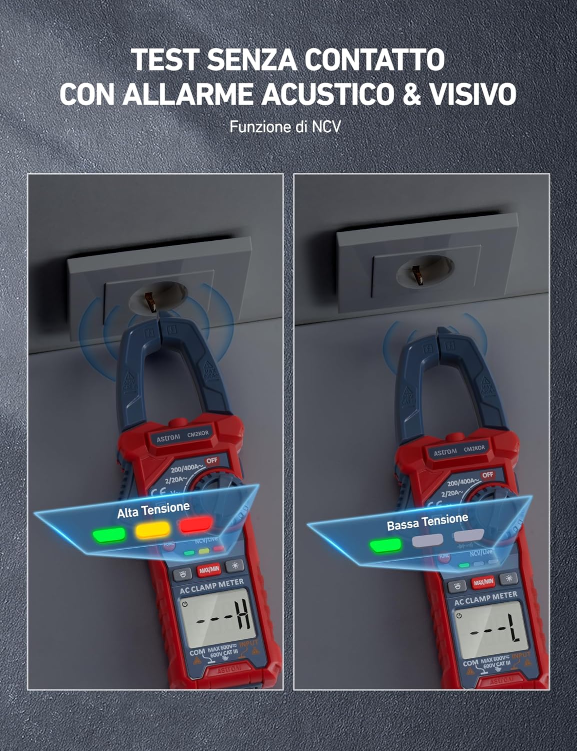 Detalle 2 de AstroAI Pinza amperometrica 2000 conteggi 🎛