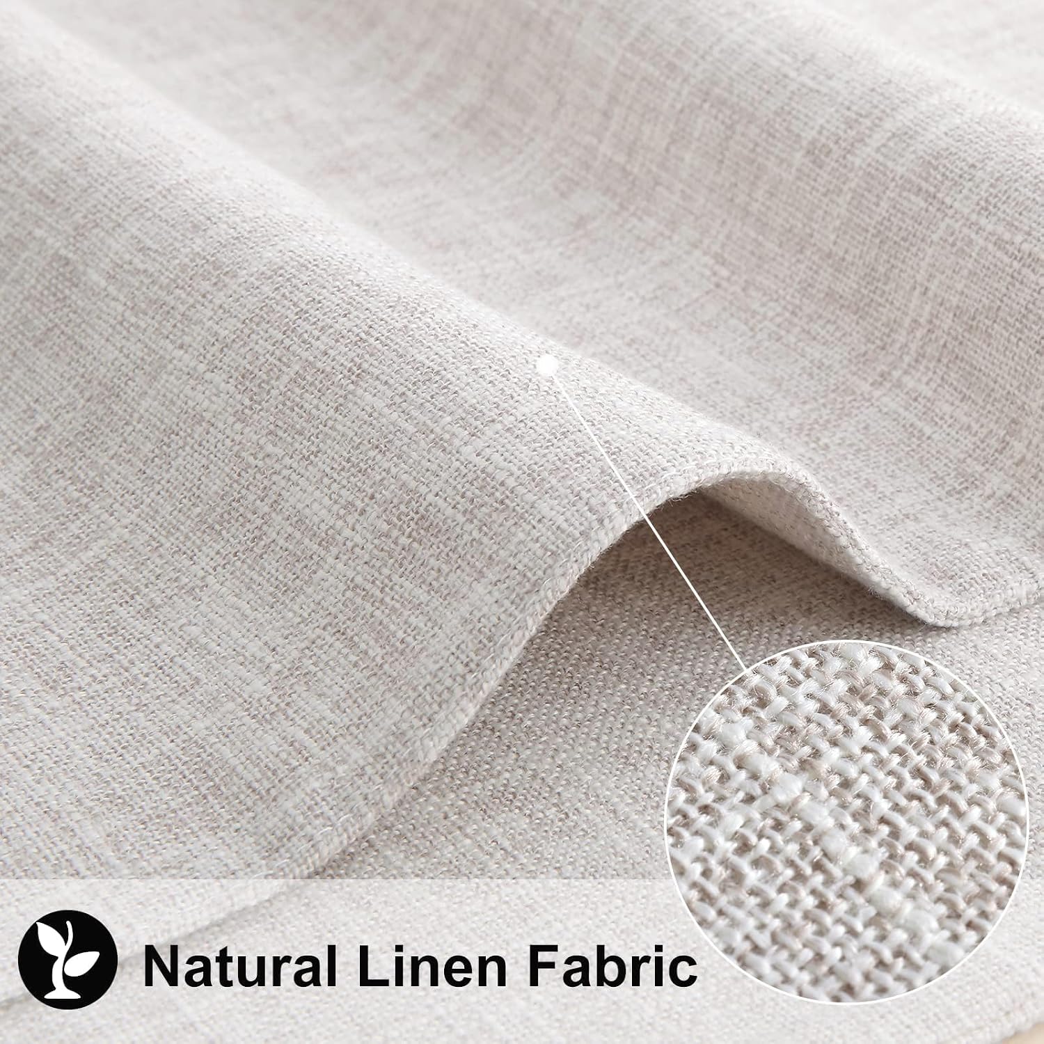 Detalle de Homing Cotton Linen Placemats Set of 6 (13 x 19 Inch) in Neutral Beige