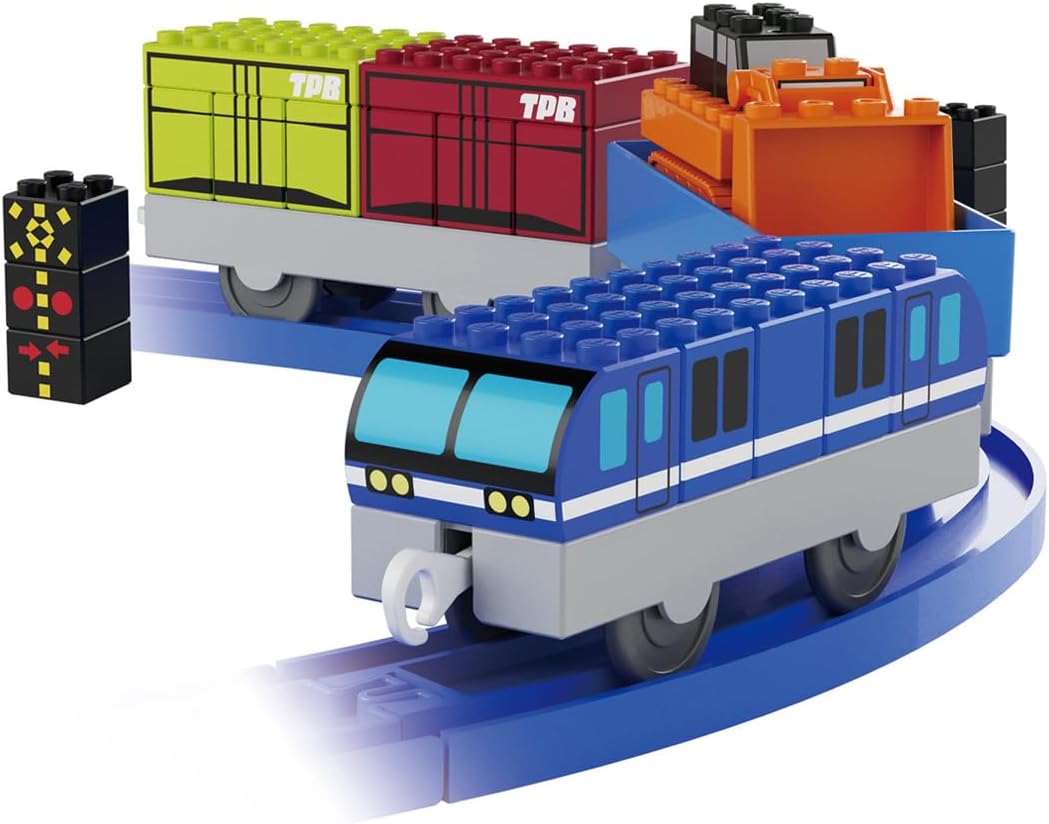 Detalle de タカラトミー Block Cargo Train Set 貨物列車ブロック玩具 23パーツ・電池不要