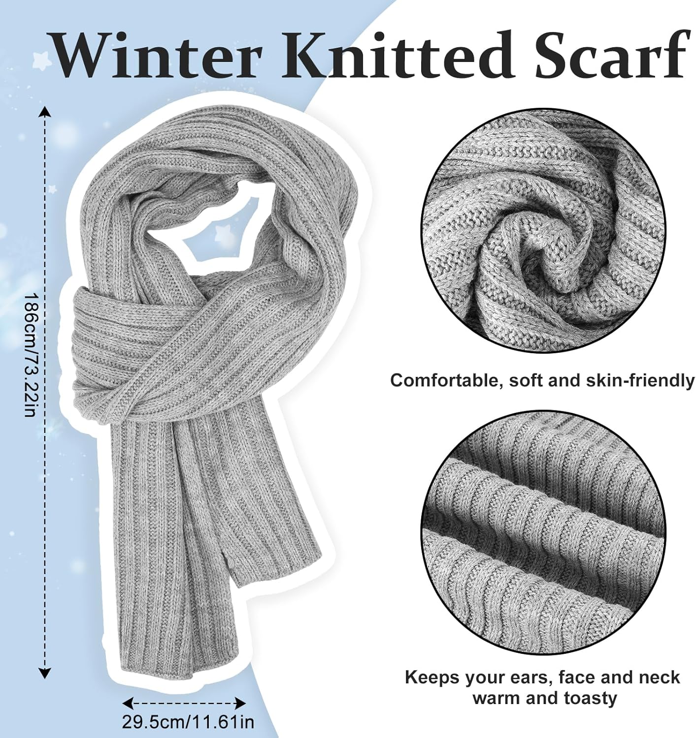 Detalle 2 de GSrenyu Knitted Hat Scarf and Gloves Set 4‑piece