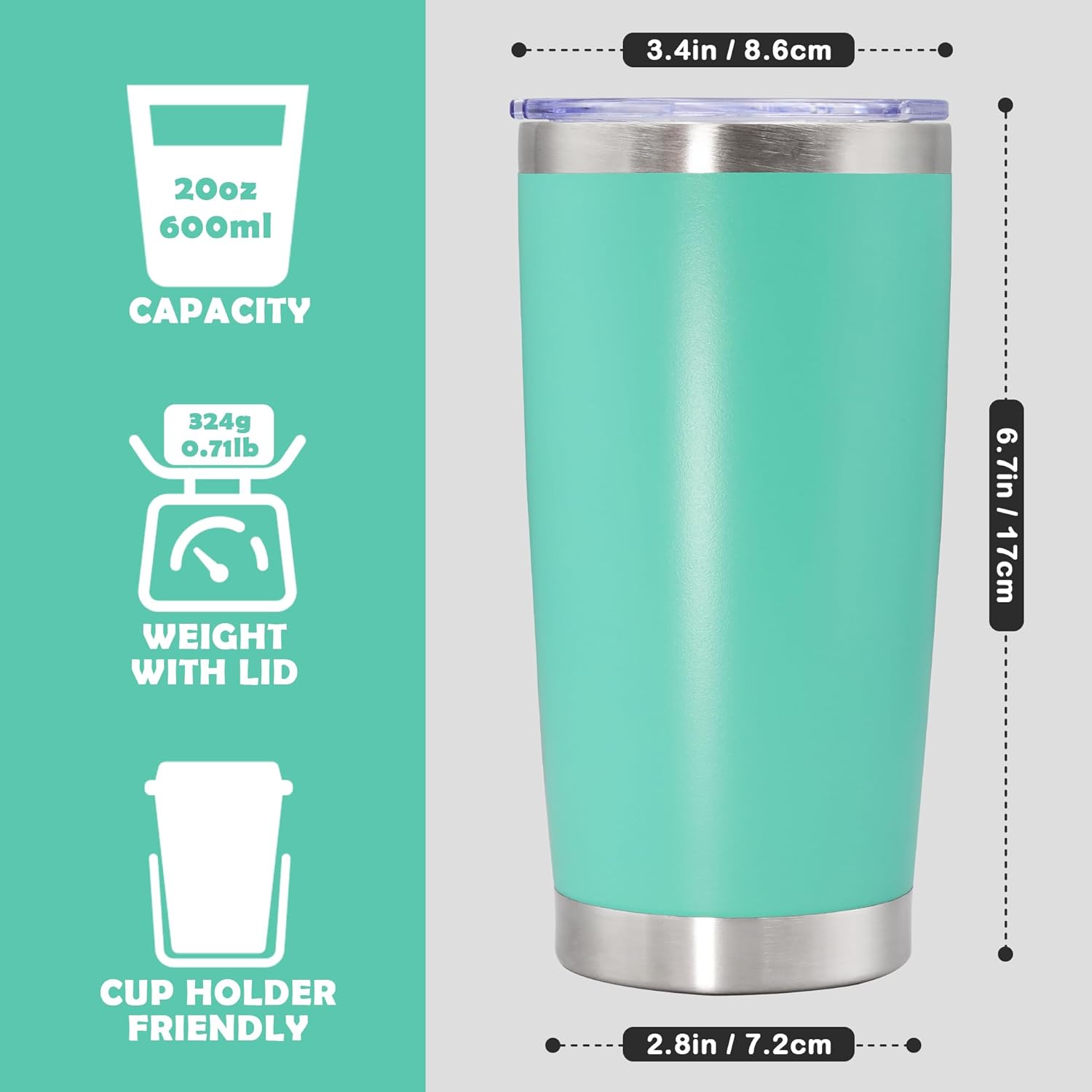 Thumbnail 3 de AUWBON 20oz Tumbler Travel Mug set