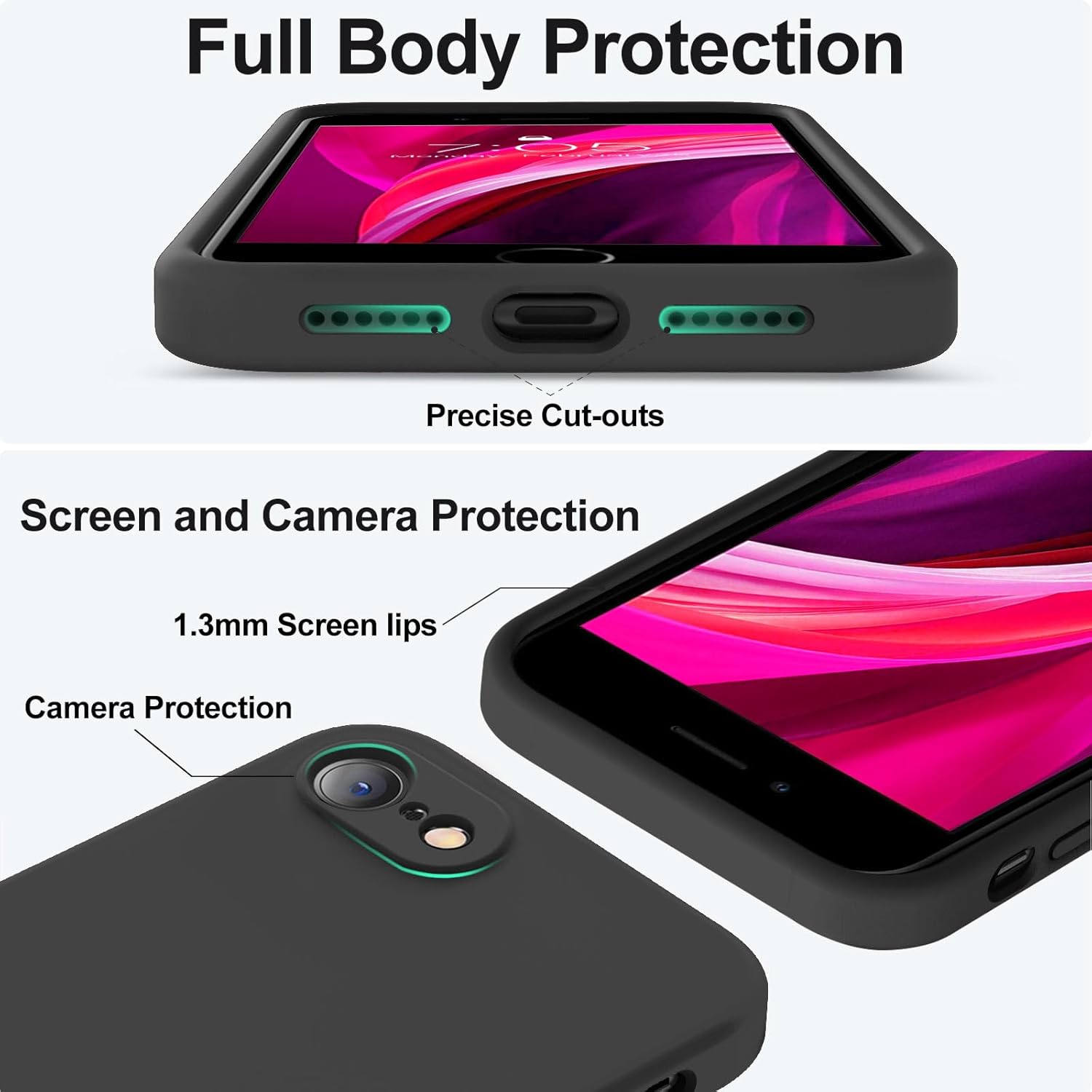 Thumbnail 3 de Vooii Liquid Silicone Case for iPhone SE (2022/2020) & iPhone 8/7 — Black