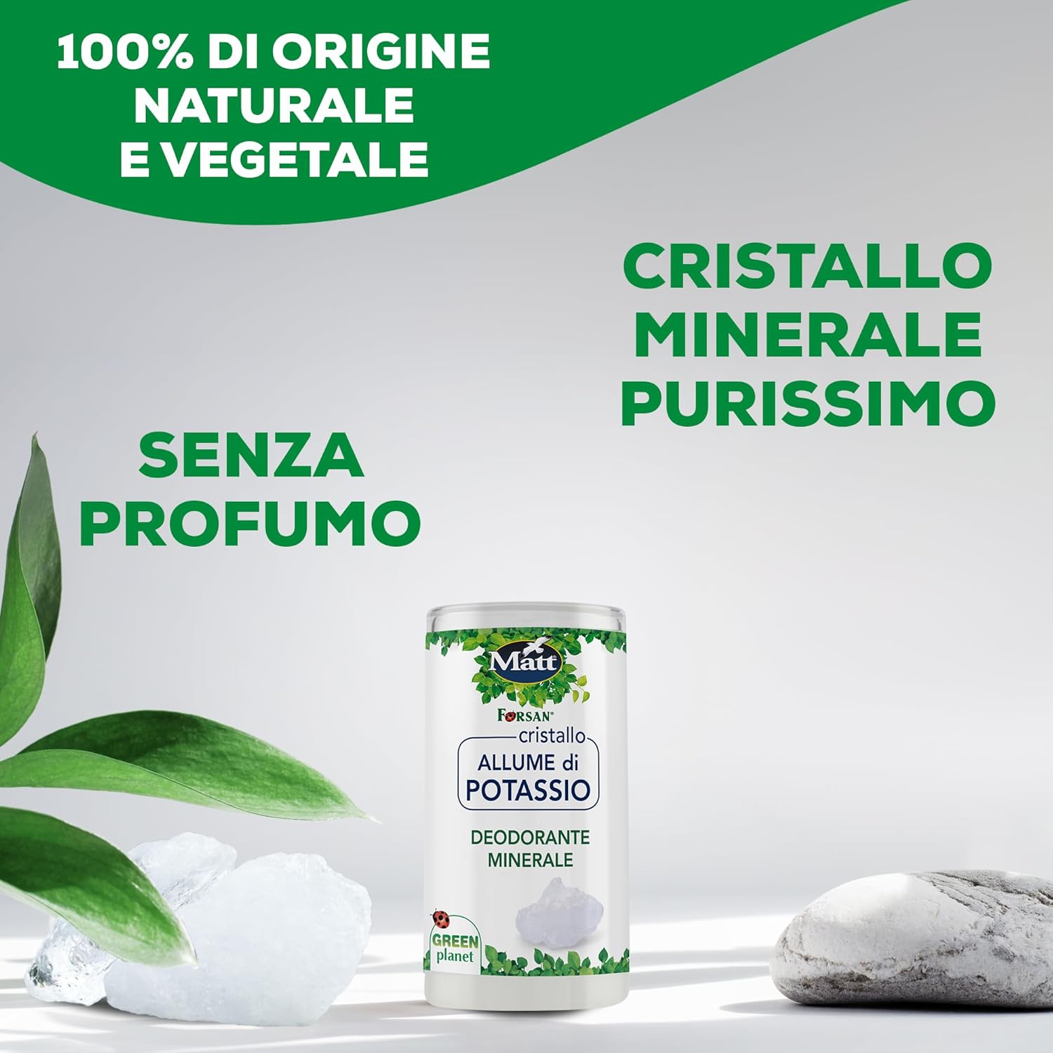 Detalle de Matt Forsan Cristallo Allume di Potassio – Deodorante minerale naturale 120 g