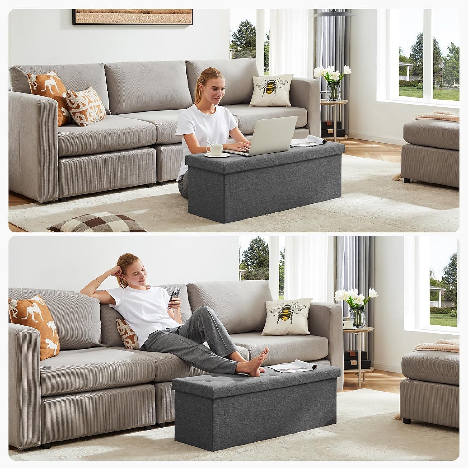 Thumbnail 6 de DUMOS Storage Ottoman Bench, 43-Inch