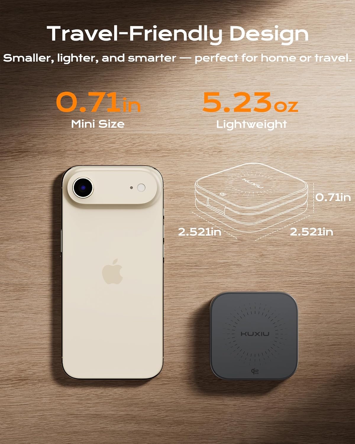 Thumbnail 3 de KU XIU Qi2.2 25W Magnetic Wireless Charger (Foldable 3-in-1 Travel Station) — Gray with 45W GaN Adapter