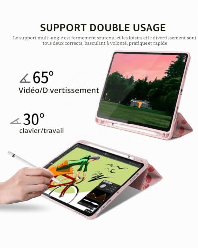 Thumbnail 6 de Fycyko Étui coquette pour iPad 11e Génération et iPad 10e Génération – Rose Cerises
