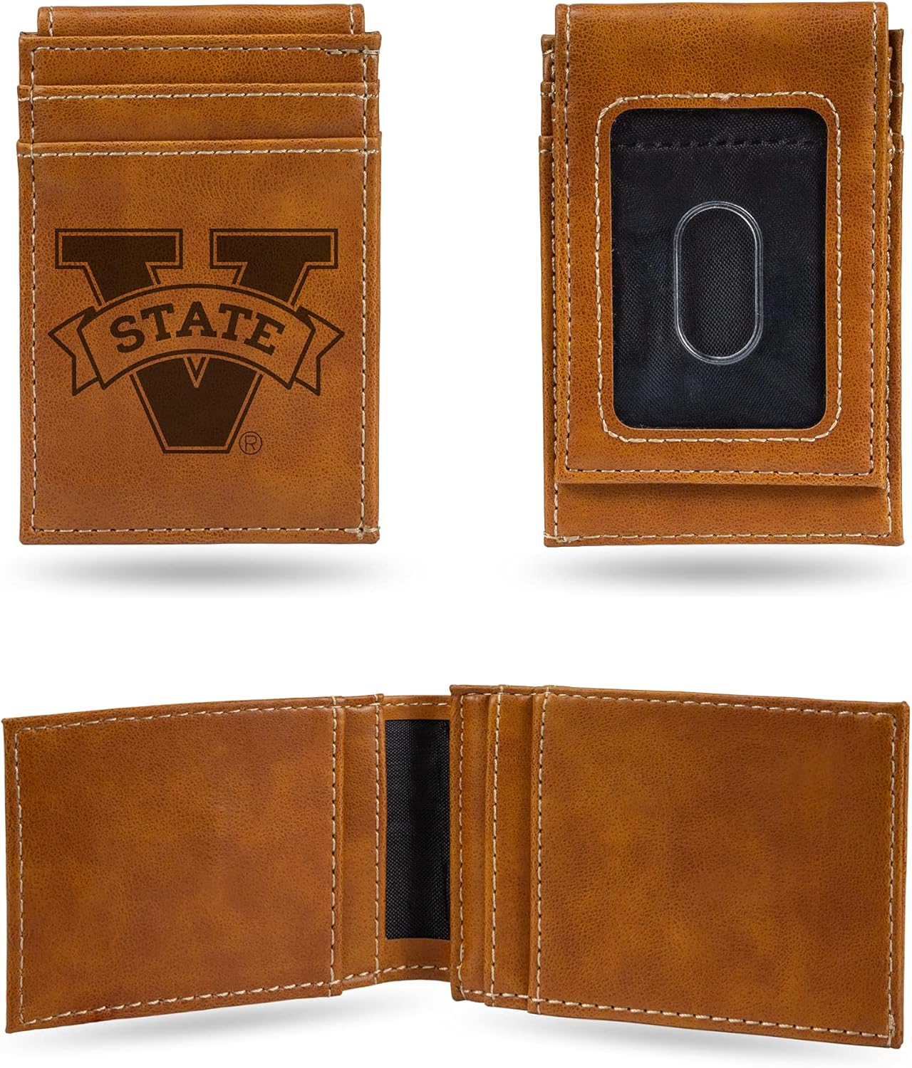 Detalle 2 de NCAA Laser Engraved Front Pocket Wallet (Laser NCAA Logo) — Slim, Magnetic Closure