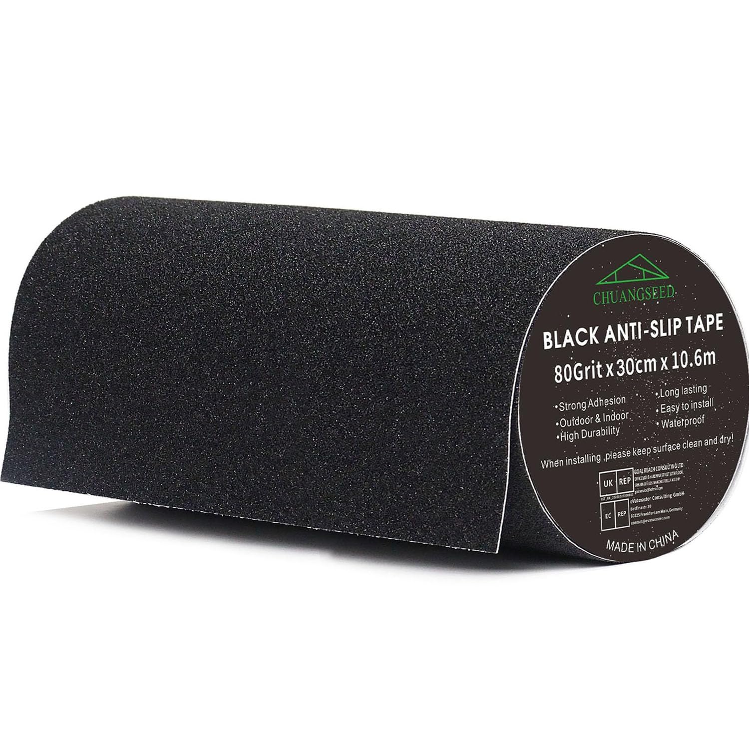 Detalle de CHUANGSEED Heavy Duty Anti Slip Tape 12" x 35Ft – Durable, Weatherproof Traction Tape for Indoor & Outdoor Safety