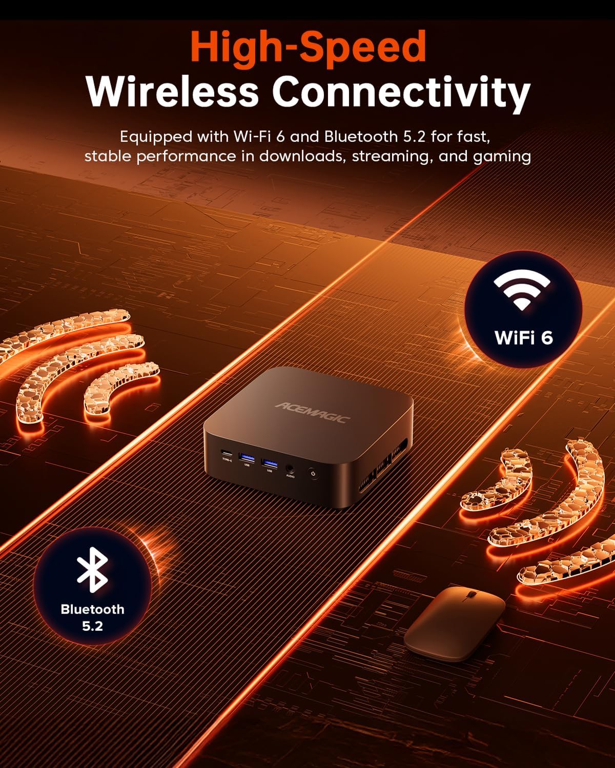 Detalle de ACEMAGICIAN Mini K1 Mini PC with AMD Ryzen 5 7430U, 32GB DDR4, 512GB SSD and Windows 11 Pro