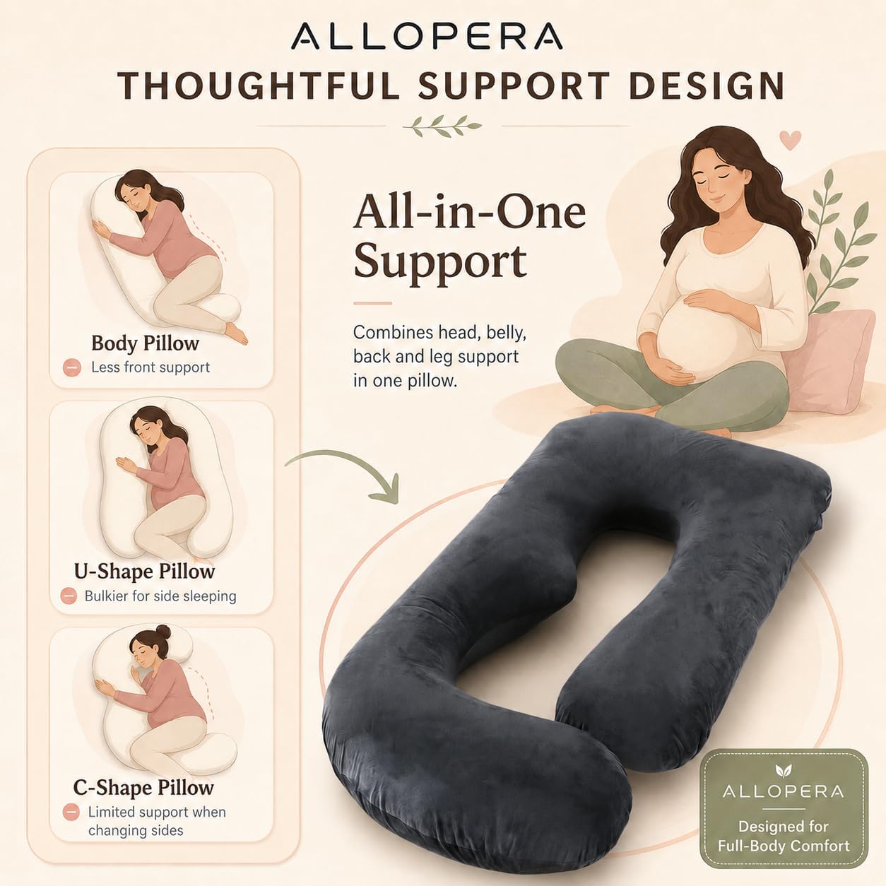 Thumbnail 5 de ALLOPERA Pregnancy Pillow 57 Inch