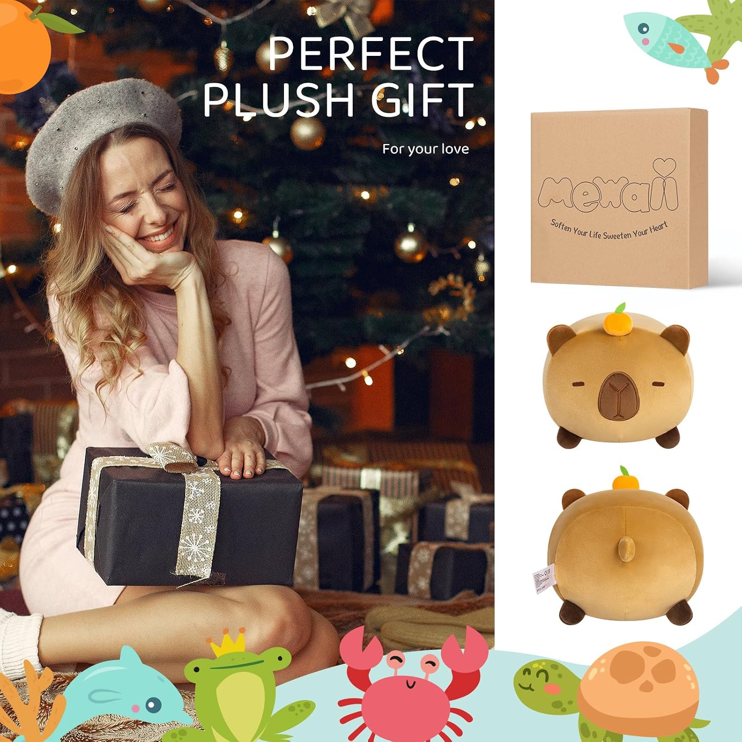 Thumbnail 5 de Mewaii Adorable Peluche Capybara – jouet en peluche kawaii tout doux, câlins et idée cadeau