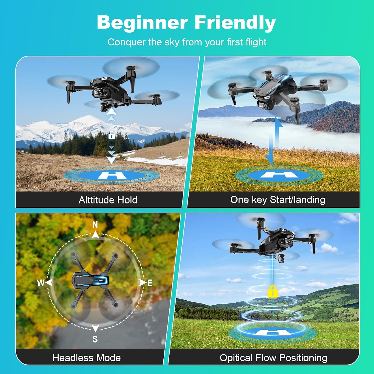 Detalle 1 de 1080P Foldable Drone for Beginners