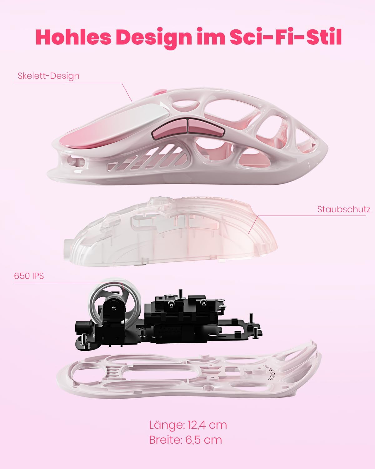 Thumbnail 6 de GravaStar Mercury M1 Pro Wireless Gaming Maus (Magnesium, 26.000 DPI, PAW3395DM) mit Triple-Mode