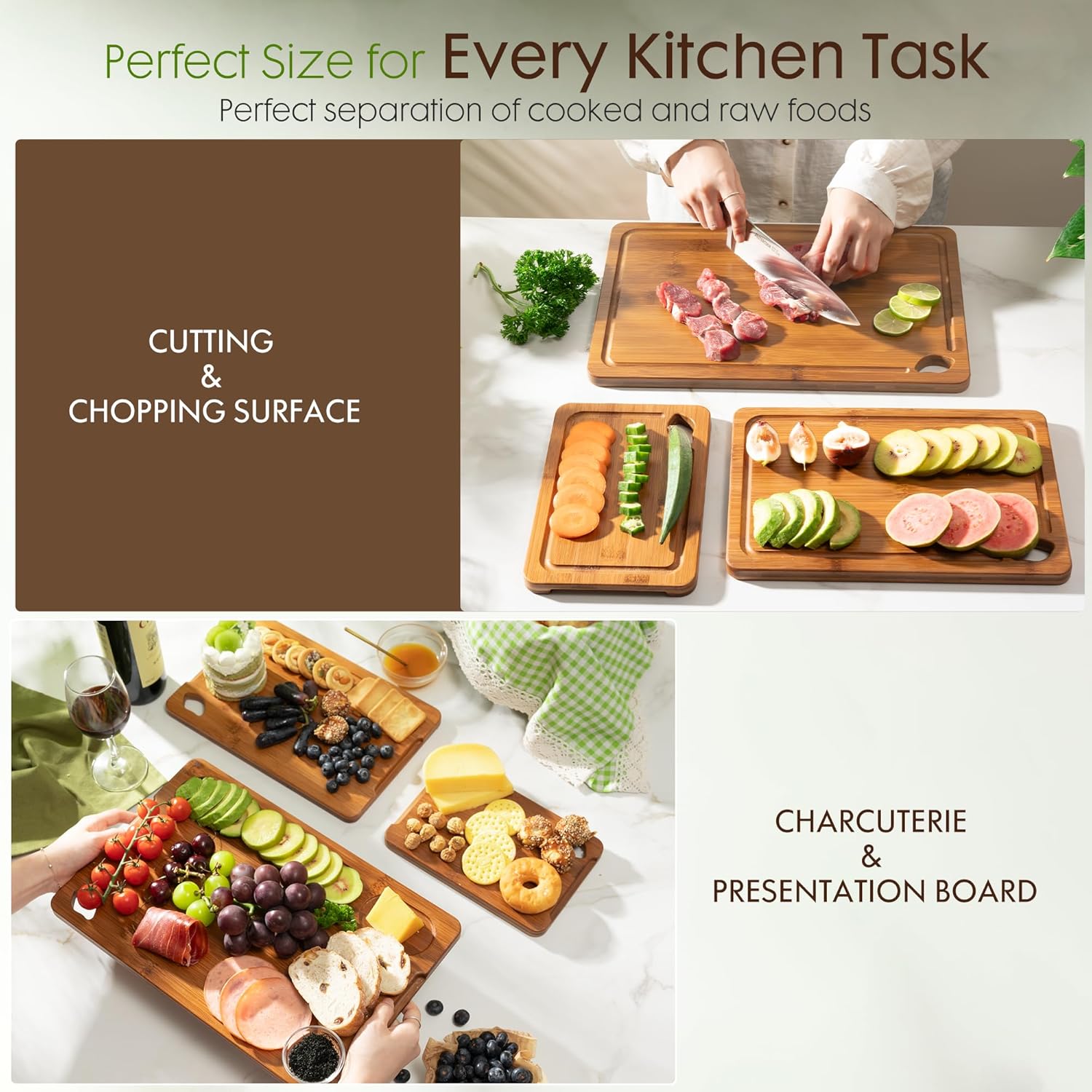 Detalle 2 de Astercook Bamboo Cutting Boards 3-Piece 🍽