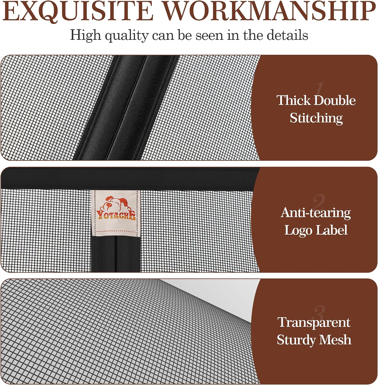 Thumbnail 3 de yotache Magnetic Screen Door, 40 x 81-Inch Black Fiberglass Mesh