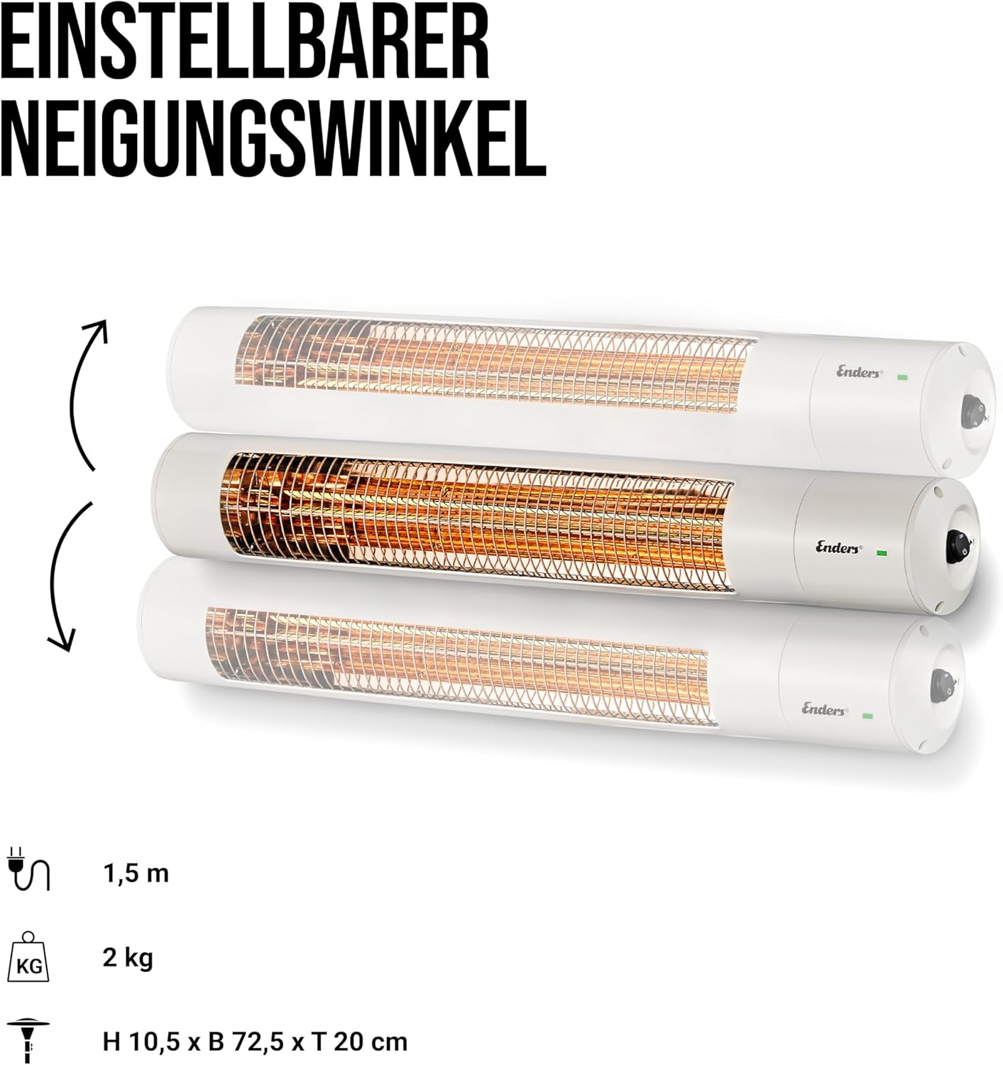 Detalle 2 de Enders Oxeo White Riscaldatore a infrarossi da parete 2 kW