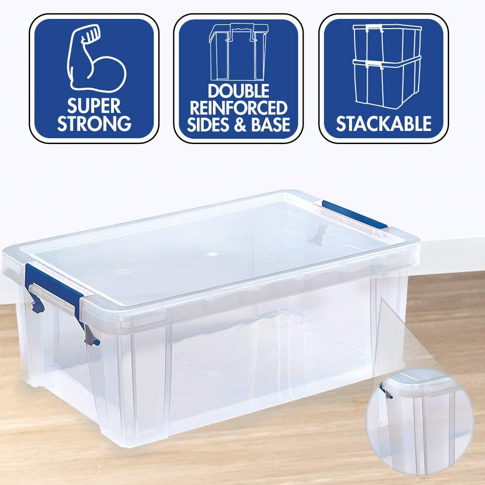 Thumbnail 2 de Bankers Box Prostore: scatola porta oggetti in plastica con coperchio, 10 L, impilabile, 14 x 34 x 21,5 cm