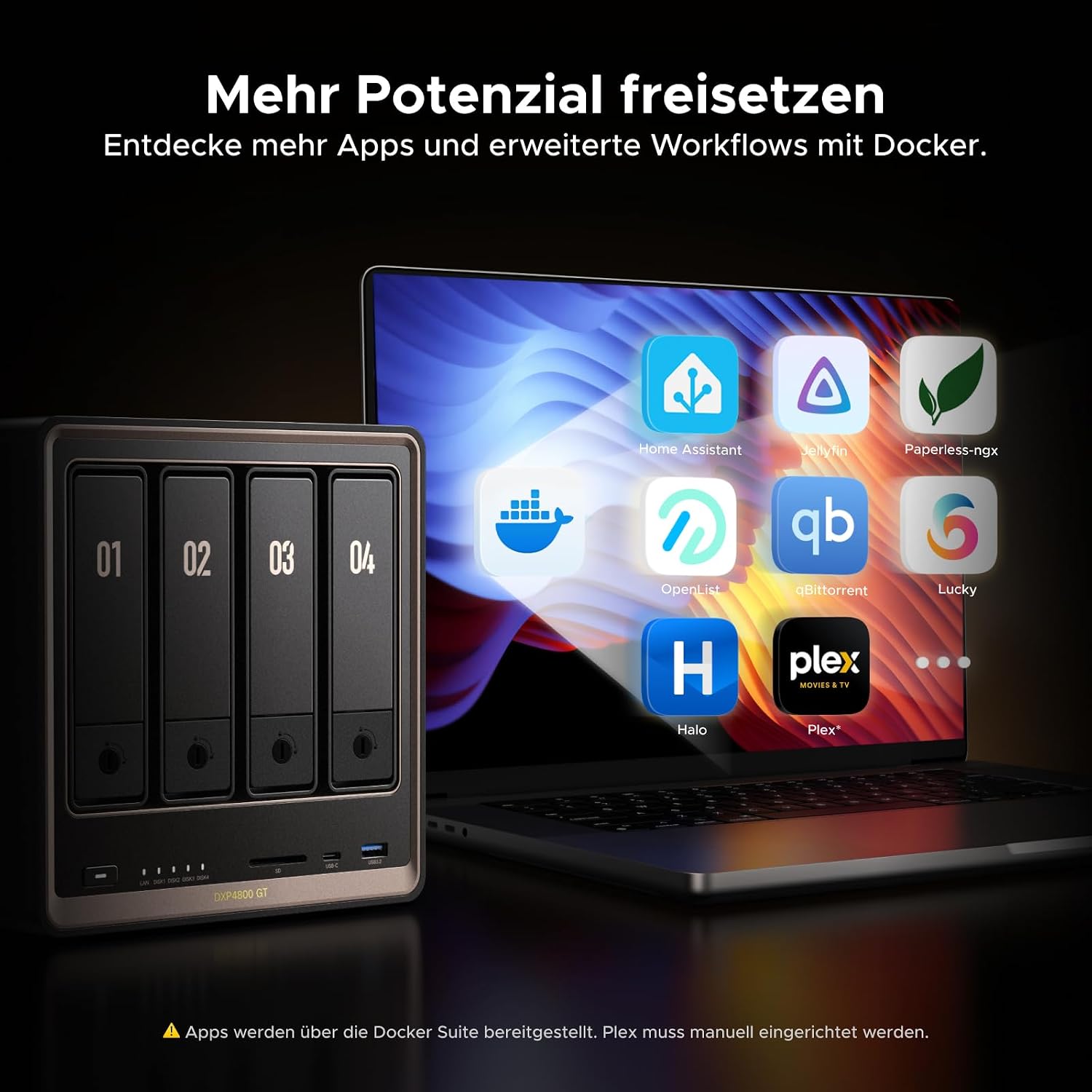 Thumbnail 5 de UGREEN NASync DXP4800GT: 4-Bay Desktop NAS mit Ryzen R2514, Dual 10GbE und U.2/M.2 Slots