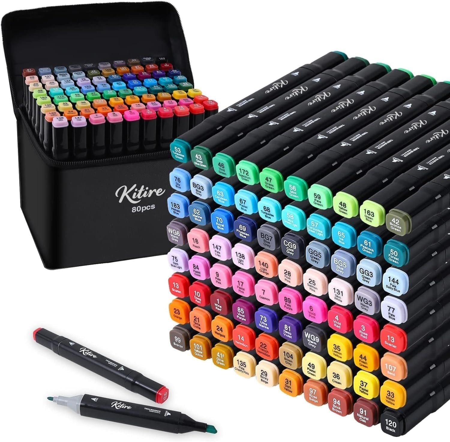 Detalle de Alkohol Marker Stifte Set 80 Farben