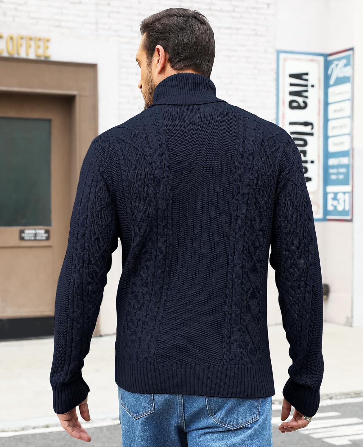 Thumbnail 3 de Zetieny Herren Rollkragenpullover – Slim Fit Feinstrick Langarm