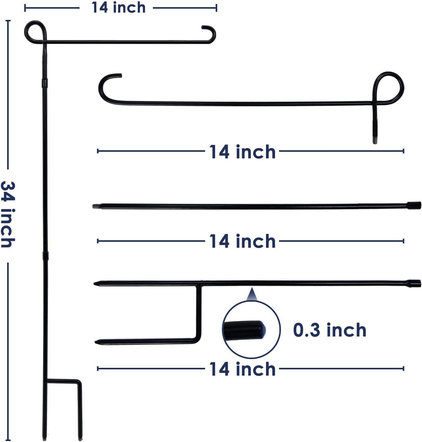 Thumbnail 4 de ESTTOP Metal Garden Flag Stand