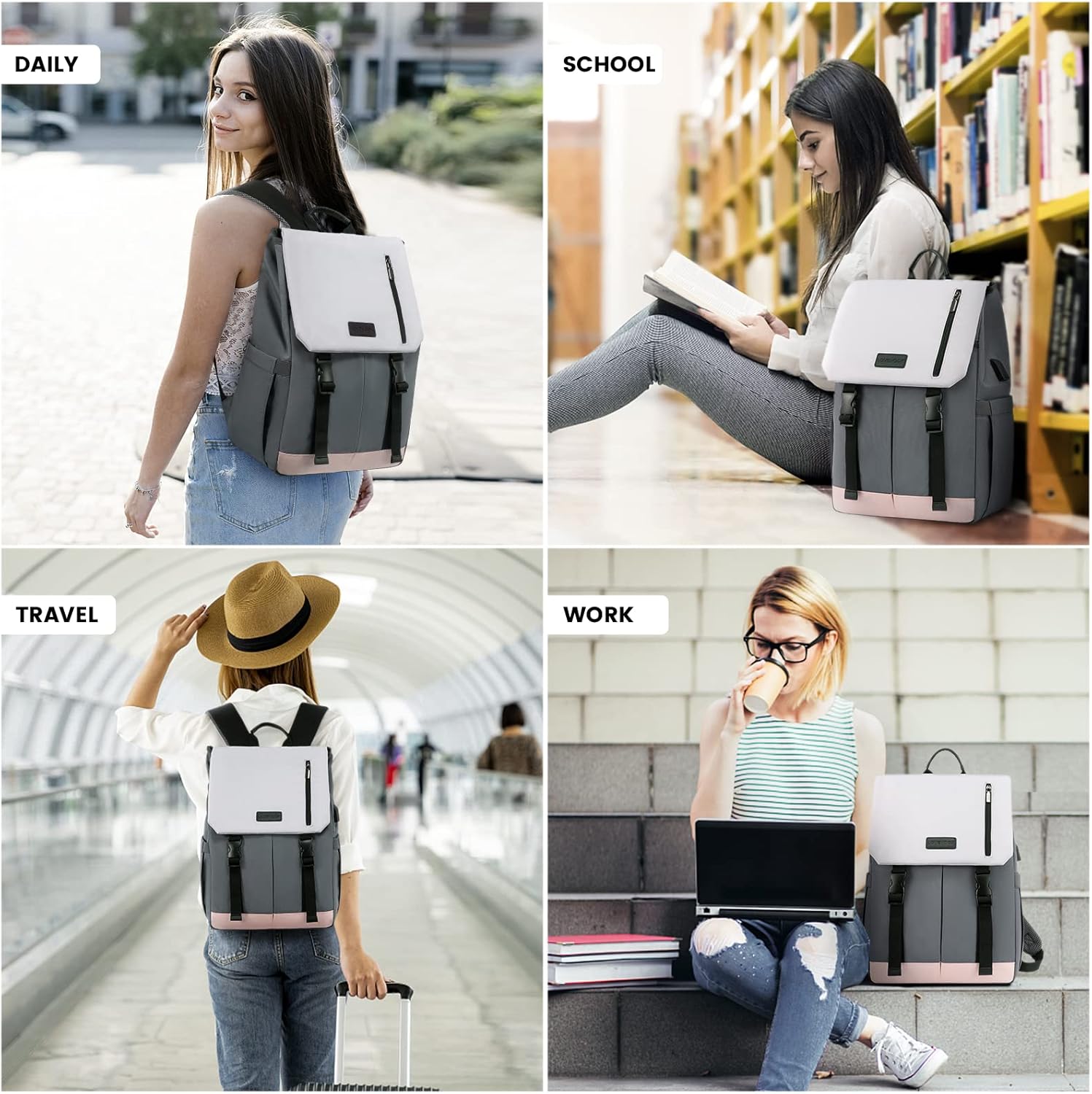 Thumbnail 6 de LOVEVOOK Zaino Porta PC Donna 15.6" – Zaino Antifurto Impermeabile per Laptop e Viaggi
