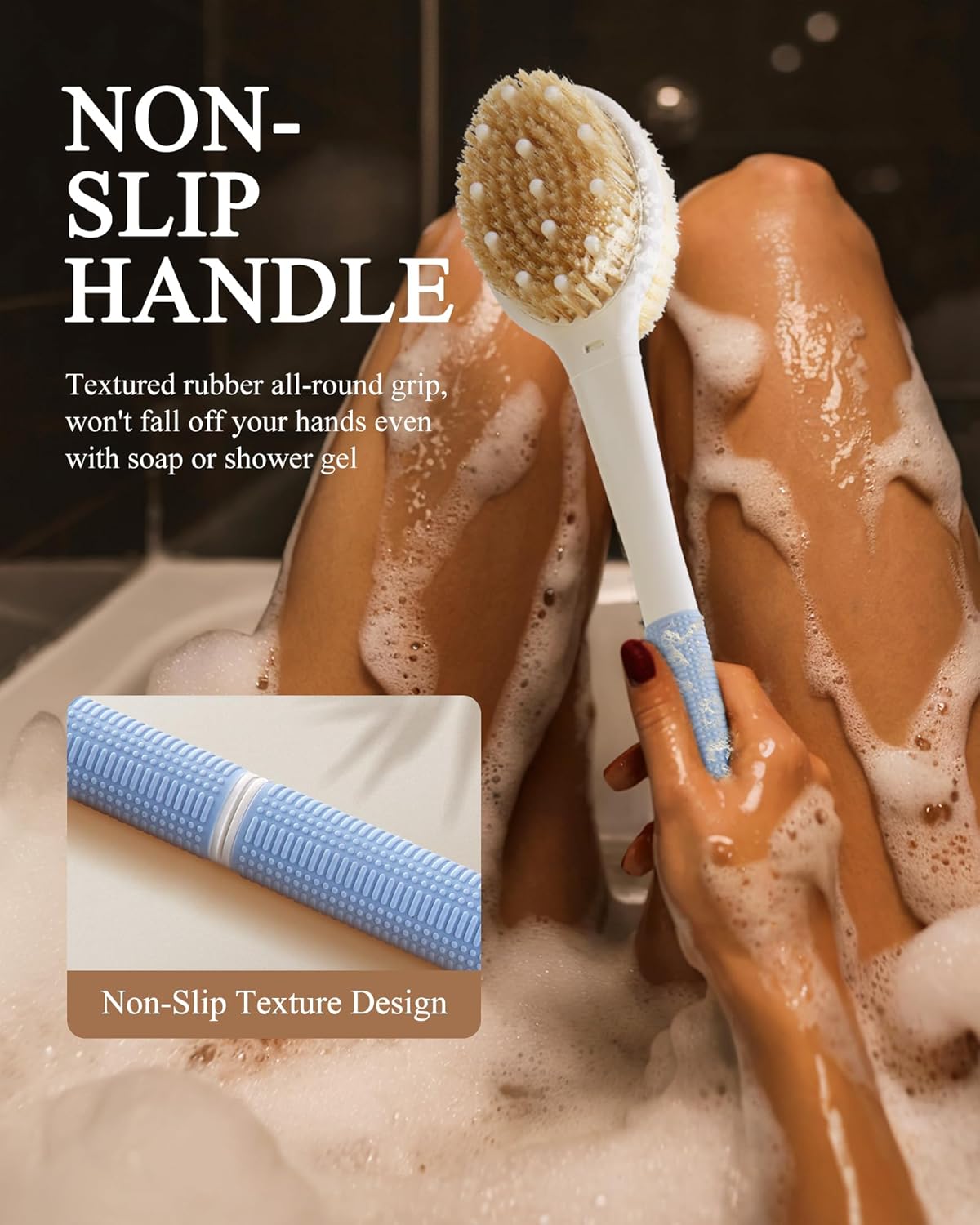 Thumbnail 4 de Rafow Back Scrubber Body Shower Brush: Massage & Exfoliation with 46 cm Handle