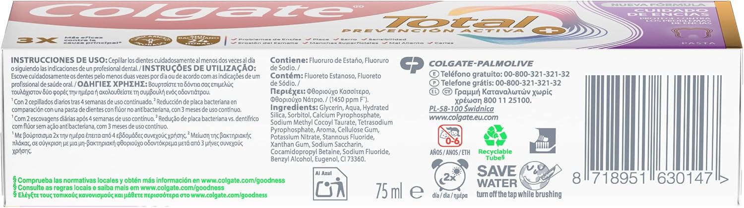 Thumbnail 2 de Colgate Total Prevención Activa 🦷 Pasta de dientes 4x75ml