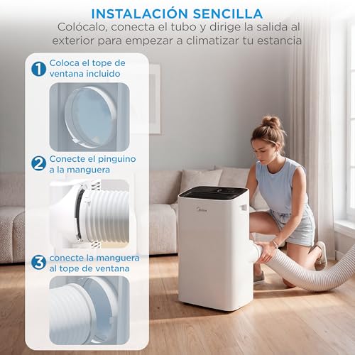 Thumbnail 6 de MIDEA Pingüino: Aire Acondicionado Portátil 4 en 1, 9,000 BTU (2250 Frigorías) con App y kit de ventana