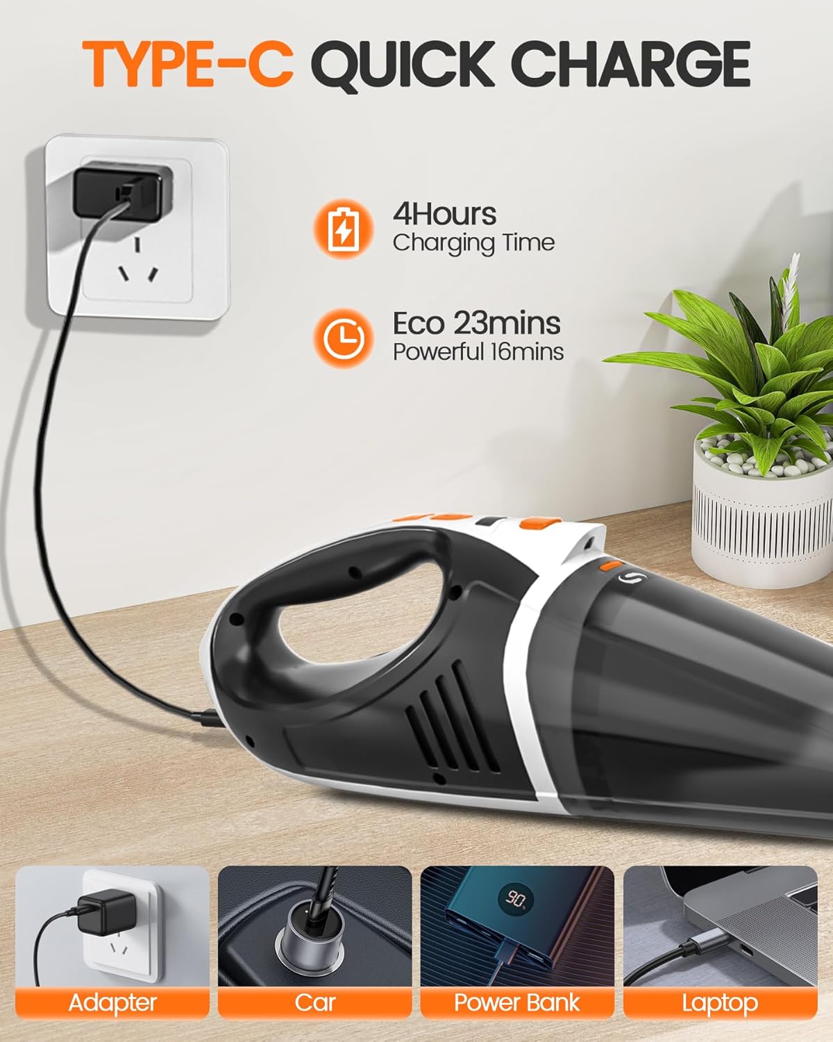 Thumbnail 3 de SERVOMASTER Handheld Vacuum Cleaner (Cordless Car & Pet Mini Vac) with LED Light