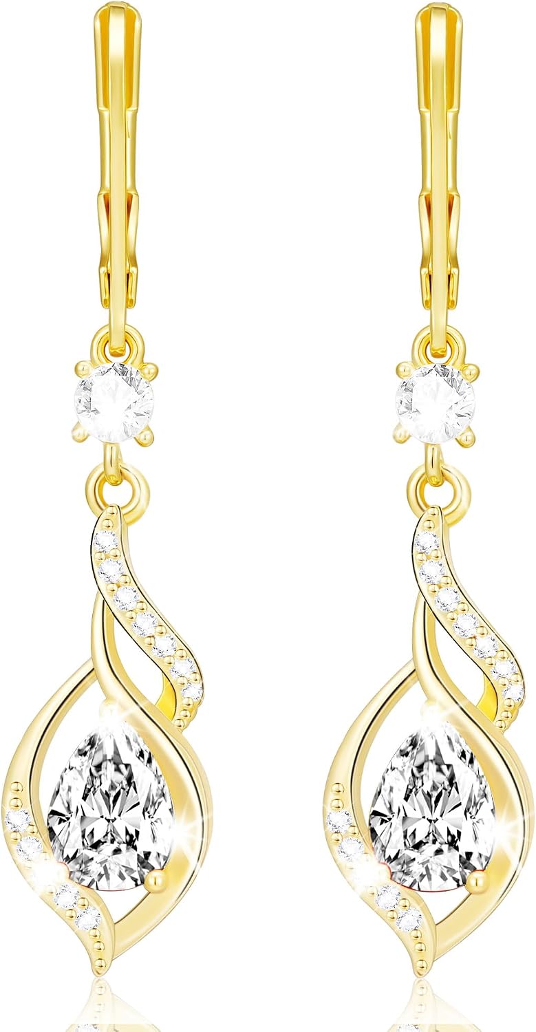 Thumbnail 6 de Orecchini donna placcati in oro bianco 18 carati con pietre di nascita in argento 925 – ipoallergenici