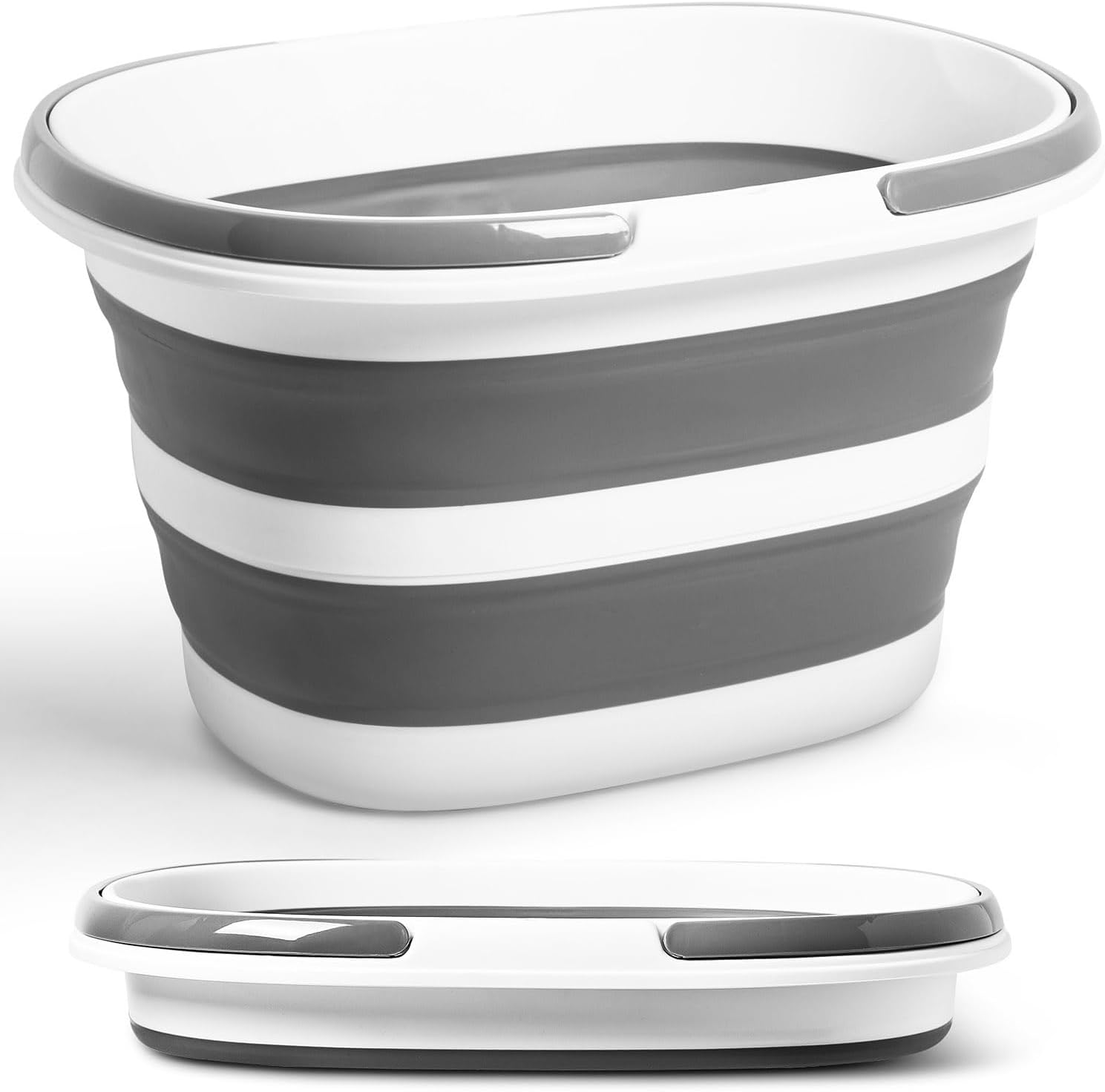 Detalle de Zonopy ZP-Bucket 16L Collapsible Silicone Mop Bucket with Handles, Grey