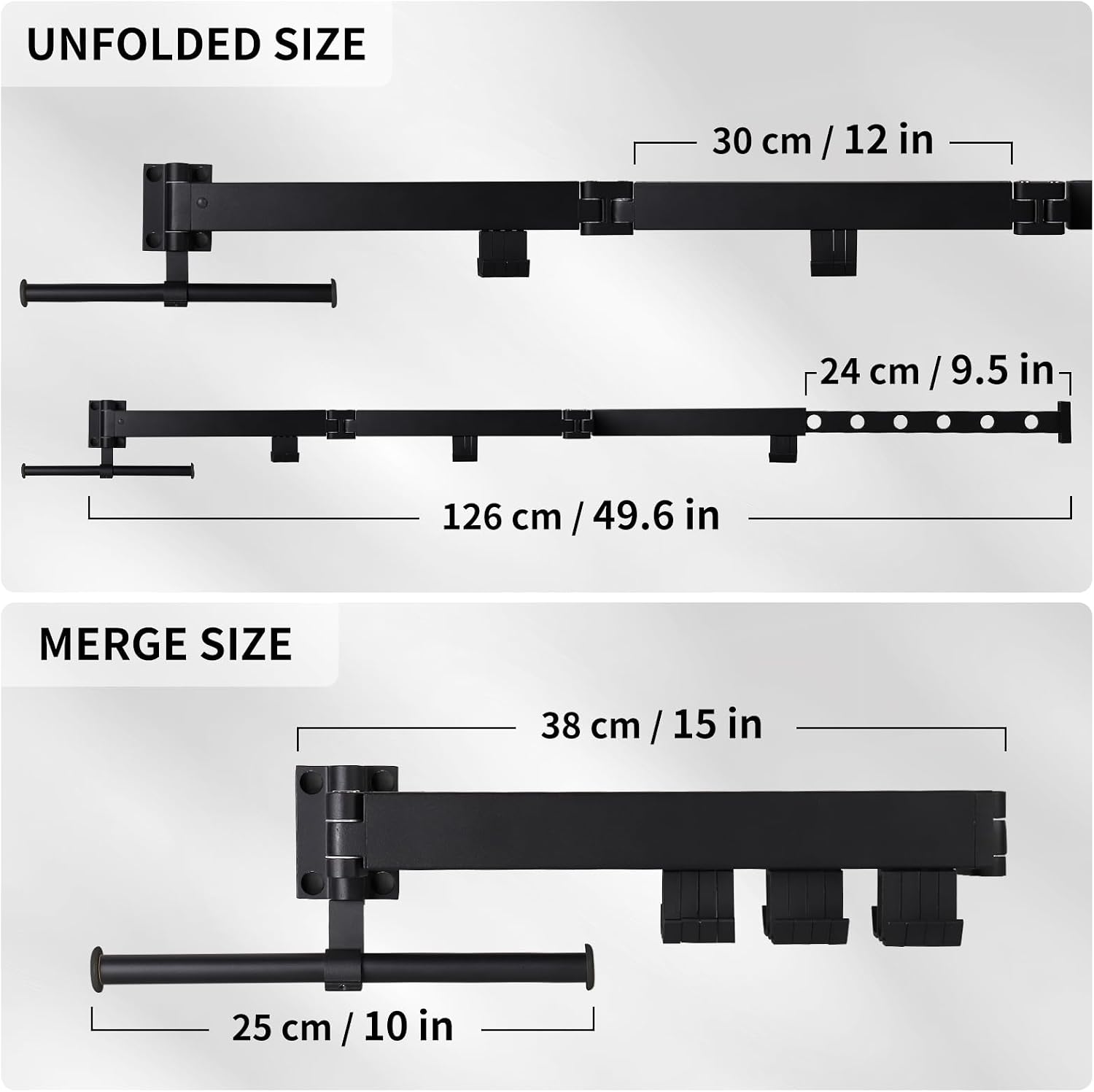 Detalle de Wall-Mounted Clothes Drying Rack in Space Aluminum