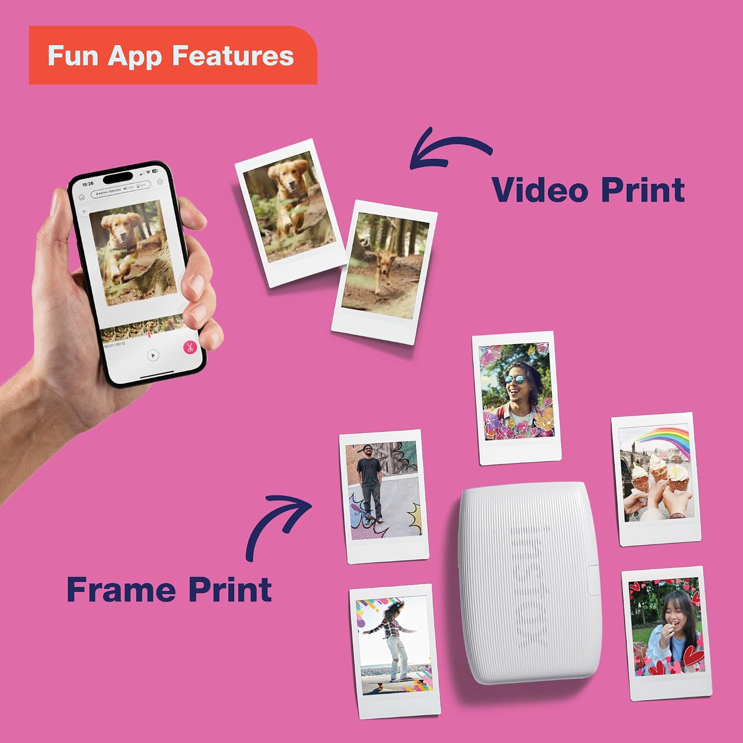 Detalle 1 de Fujifilm 16832194 Instax Mini Link 3 Smartphone Printer, Clay White